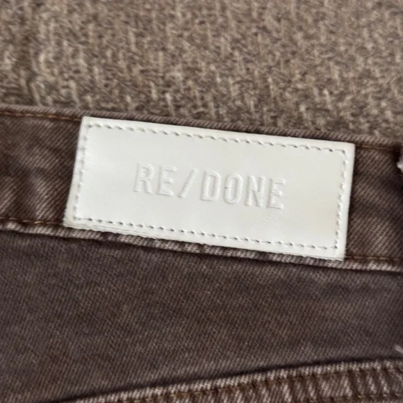 Re/done 70s Ultra High Rise Stove Pipe Jeans Washed Chocolate - Picture 8 of 14